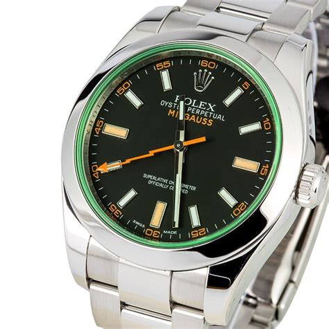 rolex milgauss green|rolex milgauss cost.